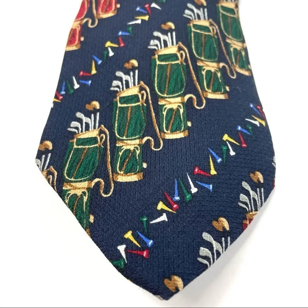 Earthly Goods Golfwear 100% Silk Golf Tie